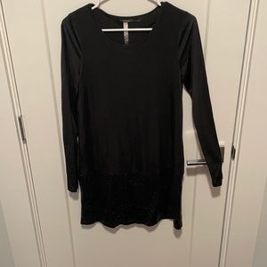 Kenzie black dress, sequin bottom, small